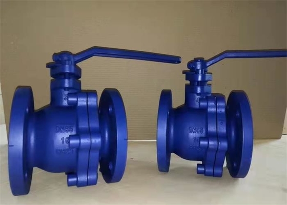 Anticorrosive DIN Cast Iron Flanged Ball Valve Q235 Handel Power