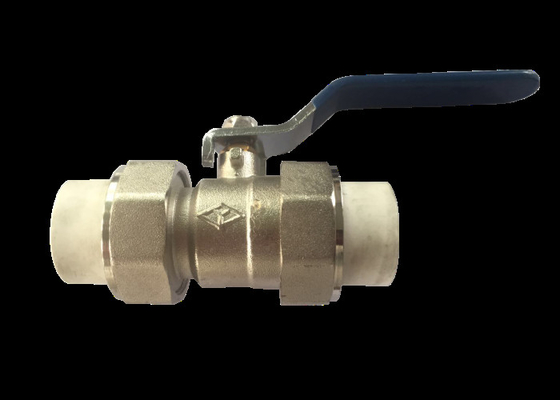 1 "Pria Thread PPR Double Union Ball Valve, Katup Bola Kuningan Panas Meleleh